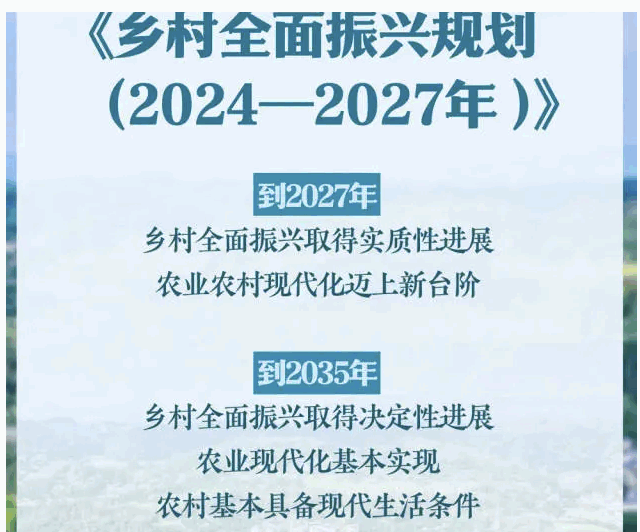 重点版《乡村全面振兴规划（2024-2027年）》